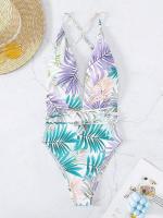 Vigoashely Sexy con cuello en V profundo para mujer, de una pieza con cinturón hueco cruzado y diseño sin espalda, Monokini, traje de baño de verano 2025 - details 3