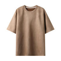 Camiseta Retro de Ante de Manga Corta Ajuste Suelto Vintage para Hombres y Mujeres - details 6