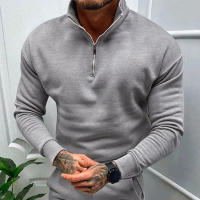 Chaqueta de color liso con cuello alto y media manga larga, para hombre - details 28
