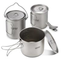 Lixada - maceta colgante portátil de titanio ultraligera, 900 ml/1600 ml, con asa plegable con tapa, utilizada para acampar al aire libre, hacer senderismo, - details 22