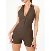 Verano de alta intensidad de ejercicios de espalda, body de yoga, body ajustado de fitness con cremallera color piel para levantamiento de glúteos. - details 24