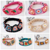 Diadema tejida de flores, banda para el cabello de estilo étnico bohemio colorido, accesorios para el cabello para niña, pañuelo de ganchillo hueco Pastoral para viaje - details 13
