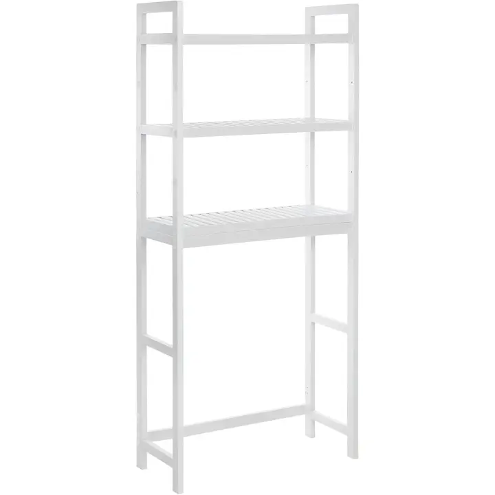 Estantería de baño de bambú de 3 Niveles con estantes Ajustables, Carga de 15 kg - 1