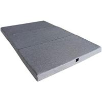 Colchón plegable viscoelástico con cierre y asa 120 x 190 x 10 cm con espuma D25 extra firme en loneta premium gris para furgonetas, viajes o invitados - details 6