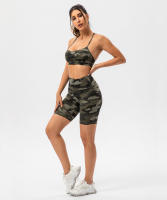 SHINBENE Pantalones Cortos de Deportista de Nylon Impresión Camo Cintura Alta Sin Costuras - details 15
