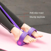 Banda de resistencia multifunción para entrenamiento, ejercitador de piernas de 4 tubos, cuerda elástica para tirar, Yoga, Fitness, Pedal de pie, culturismo, sentadillas - details 2