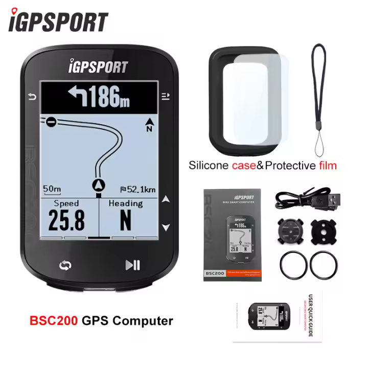 iGPSPORT Computadora de Bicicleta GPS BSC200 ANT+ Impermeable para Ciclismo con Navegación de Ruta y Odómetro Inalámbrico - 1