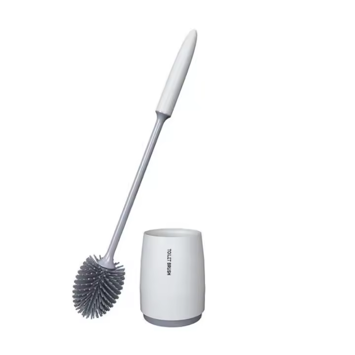 Set de Cepillo de Inodoro de Silicona Limpieza Rápida para Baño Montado en la Pared o Soporte de Suelo - 1
