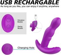 Masajeador de próstata giratorio con 10 vibraciones y 3 frecuencias, tapón anal de carga de silicona, control remoto inalámbrico - details 7