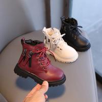 Botas De Goma Para Niños Y Niñas Invierno Cálidas Con Algodón Botas De Tobillo Doble Cierre De Cremallera Para Jardín De Infantes - details 1