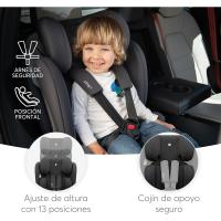 Silla de coche, Grupo 1/2/3, 9-36 kg (76-150 cm), Silla coche bebé y niños, Reposacabezas 13 posiciones, 15 meses a 12 años, Cadeira Auto, Gris - details 12