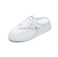 Nuevo 2024 plataforma plana blanca casual sin tacones altos, zapatos deportivos de mujer de bajo precio - details 1