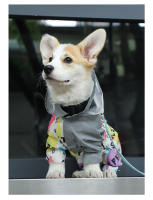 HOOPET-chubasquero para perro, abrigo impermeable de cuatro patas para las cuatro estaciones, Corgi, Teddy, perros pequeños y medianos, chubasquero para mascotas con almohadilla de remolque - details 5