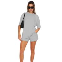 Conjunto Chandal Mujer Verano Manga Corta 2 Piezas Conjunto Deportiva Camiseta Cuello Redondo y Pantalones Cortos con Bolsillos Completo Verano Chándal para Fitness Jogging - details 0
