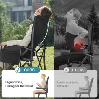 Silla de Camping Plegable 230KG Cargable Silla Plegable 62cm Anchura de Asiento con Bolsillo Lateral y Portavasos Silla Plegable de Gran Tamaño para Camping Exterior Balcón Jardín - details 9