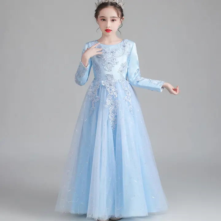 Vestido de tul esponjoso estilo princesa otoñal para niñas, ideal para presentaciones. - 1