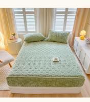 Funda de colchón de terciopelo grueso, Protector de almohadilla de cama tejido de amor, Sábana bajera cálida de felpa para el hogar, colchas de dormitorio - details 16