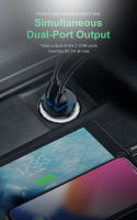 Baseus-cargador de coche de carga rápida, dispositivo Circular de plástico, USB Dual + tipo C, 30W, QC3.0 - details 6