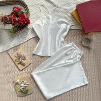 Conjunto de Pijama de Seda de Hielo Fino Primavera Otoño Pantalones de Relax para Mujeres - details 2