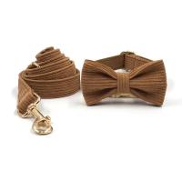 Juego arnés correa pana marrón, Collar personalizado diseñador lujo perros pequeños y grandes, juego de cables caminar con bolsa - details 13