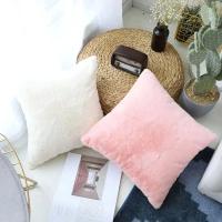 1 Uds. Funda de almohada Ultra suave de piel de conejo de imitación, funda de cojín decorativa de felpa cálida de lujo para sofá, dormitorio y sala de estar - details 4