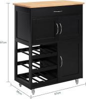 Carrito de Cocina Carrito de Servir con 3 Puertas y 1 Cajón Gris L67cmxH87cmxD38cm - details 13