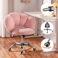 Silla de Escritorio Ergonómica Diseño Nube en Tejido Bouclé Altura Ajustable Ruedas Giratorias - details 33