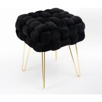 Taburete Moderno de Terciopelo Otomano Rectangular con Patas de Metal Dorado Taburete Acolchado - details 40