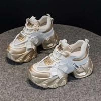 Zapatillas de correr de moda rosa, tacones inclinados de suela gruesa, calzado deportivo para mujer - details 4