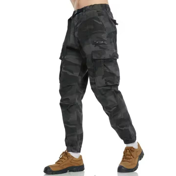 CamSolomon-Pantalon cargo multibolsillos para hombre, salopette d 'outillage, extérieur, jogging décontracté en coton, loisirs, automne - 1