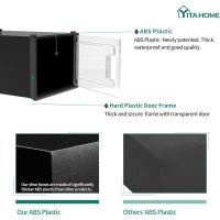 Organizador de Zapatos de Plástico Transparente con Puerta 12 Set, Plegable y Apilable, Tamaño 35,7 x 27,6 x 20,8cm Negro - details 4