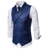 #   4822 Chaleco de traje para hombre, chaleco de vestir de color sólido, chaleco de doble botonadura para hombre, chalecos formales sin mangas ajustados para hombre de talla grande 4XL - details 1