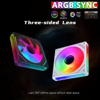 Ventilador de Enfriamiento OUYUANSU con Espejo Infinito de 3 Lados y Control de Temperatura PWM, Funcionamiento Silencioso, Compatible con Servidores, Diseño de Espacio Infinito de 360 ° , Sin Espacios Muertos, Carga Hasta 350W, Material ABS, Negro - details 0