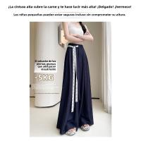 Pantalones de Pierna Ancha de Tencel Encaje Alto Cintura, Ajuste Suelto, Estilo de Verano, Mangas Largas - details 8