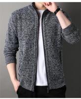 Suéter de punto con cuello levantado para hombre, cárdigan para temporada de otoño e invierno, chaqueta ajustada de color sólido - details 13
