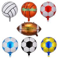 Globo de película de aluminio para fiesta de cumpleaños, decoración de Ambiente, Copa del Mundo, fútbol, Rugby, blanco y negro - details 4