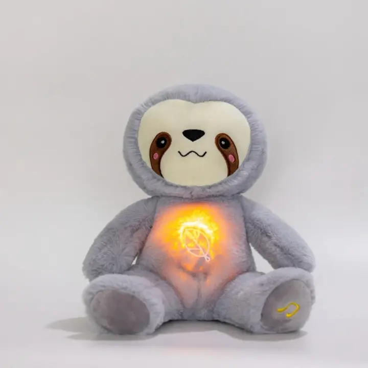 Peluche de Perezoso Kawaii Juguete Animal Respirable para Niños Luz y Música Relaxante - 1
