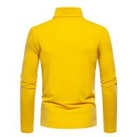 Camiseta de manga larga con cuello medio alto para hombre, Jersey informal de Color sólido, ropa interior - details 67