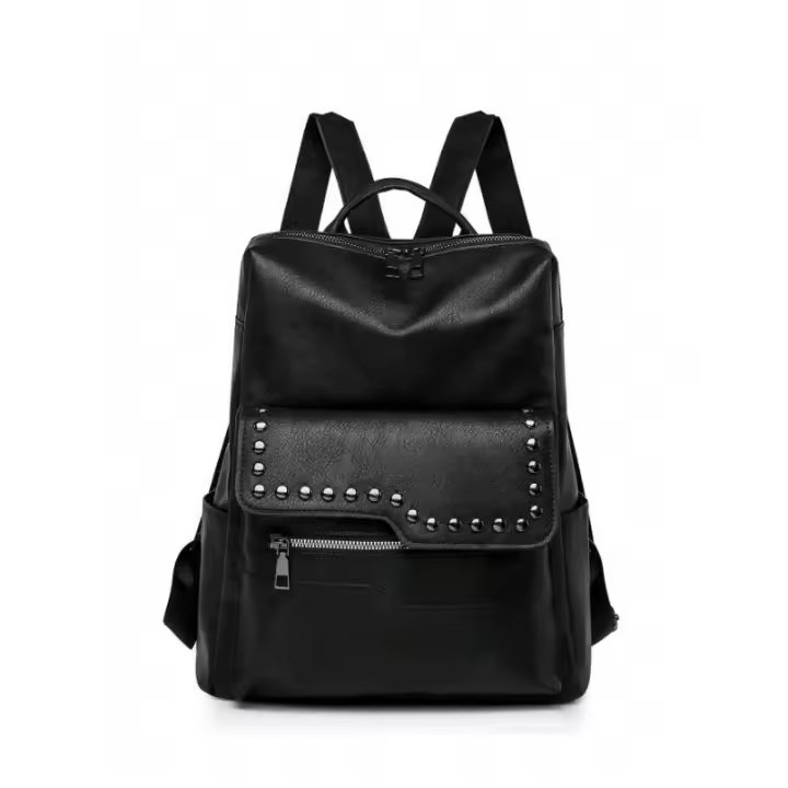 Mochila De Hombro PU Para Mujeres Con Diseño De Tachuelas, Multifuncional Para Viajes O Viajes De Negocios - 1