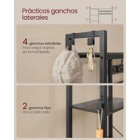 Perchero con Banco Zapatero 5 Estantes de Almacenaje y 9 Ganchos para Ropa Tamaño 40 x 120 x 190cm - details 6