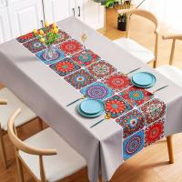 Mantel de Mesa de Cerámica Vintage Azul y Blanco Impermeable para Cocina y Sala de Estar - details 8