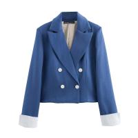 BUNO-traje Vintage para mujer, Blazer de doble botonadura con cuello en V, minifalda recta con cremallera, pantalones cortos, conjuntos de verano 2025. - details 3