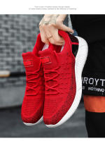 Deportes nuevos para hombres para parejas, zapatos elásticos ligeros y transpirables con tejido de mosca informal, modernos y versátiles, estudiantes de talla grande - details 14