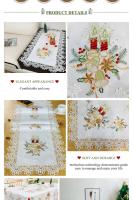 Mantel blanco ENCE para decoración, funda de cojín con campanas bordadas, velas, camino de mesa navideña, vacaciones personales - details 3