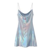 Ropa de mujer europea y americana, francesa, mini vestido de metal con tirantes brillantes 1165152 - details 3