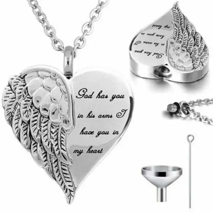 Colgante Elegante de Cenizas de Cremación en Plata Joyería de Urna Comemorativa Grabada - 1