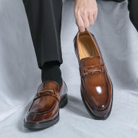 Zapatos de tacón bajo formales para hombre, mocasines informales antideslizantes, cómodos, transpirables, color negro y marrón, para fiesta de boda, Lea - details 9