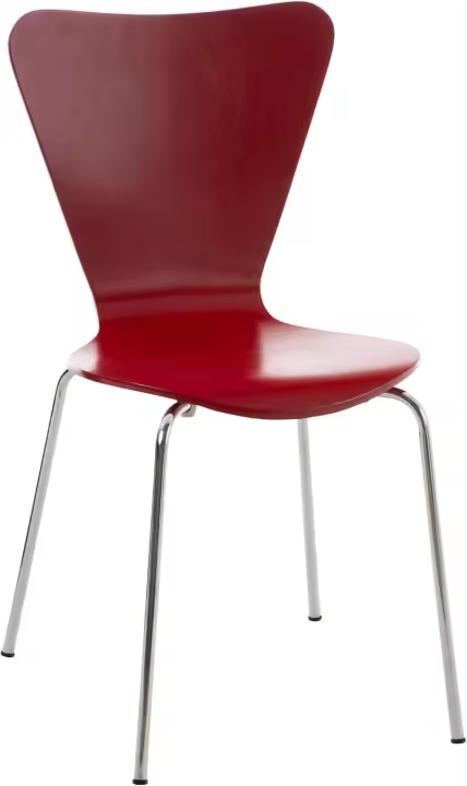 Silla de Visita Apilable Calisto I Silla de Comedor Apilable & Asiento de Madera I Silla de Cocina con Base de Metal, Color:Blanco - 1
