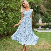 Elegante Vestido Maxi de Chiffon para Mujer GK Cuello en V sin Mangas, Estampado Transpirable, Clásico - details 21