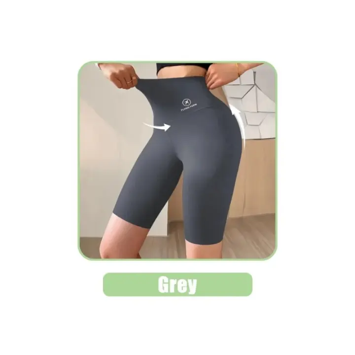Pantalones cortos deportivos de M-XL para mujer, mallas de cintura alta con realce, para ciclismo, trotar, Fitness, gimnasio, Yoga - 1